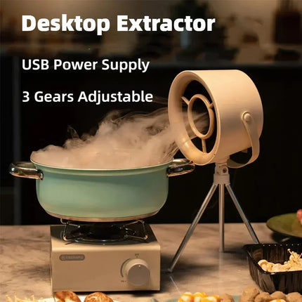 2024 New Portable Desktop Exhaust Fan Small Kitchen Hood Extractor Barbecue USB Charging Desktop Range Hoods Mini Suction Cooker Hood Kitchen Gadgets Hi markets