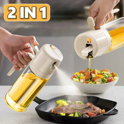 2 In 1 Oil Sprayer Bottle BBQ Cooking Oil Dispenser Olive Oil Pourers Sprayer Kitchen Baking Oil Mister Vinegar Bottle BJH Naughty Pet Store
