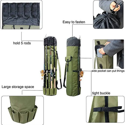Cylinder Outdoor Fishing Bag Multifunctional Fishing Rod Bag Sea Rod Fishing Gear Storage Bag Hi markets