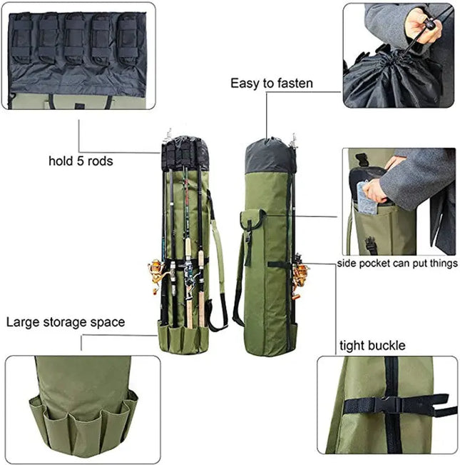 Cylinder Outdoor Fishing Bag Multifunctional Fishing Rod Bag Sea Rod Fishing Gear Storage Bag Hi markets
