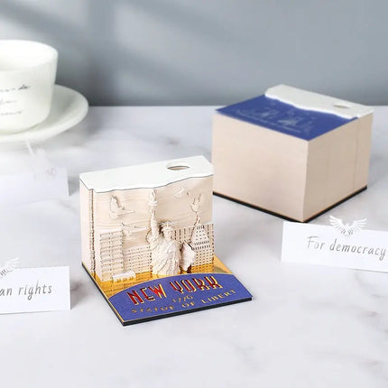 Statue Of Liberty Paper Carving Model Decoration Business Gift 3D Three-dimensional Note Hi markets