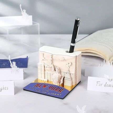 Statue Of Liberty Paper Carving Model Decoration Business Gift 3D Three-dimensional Note Hi markets