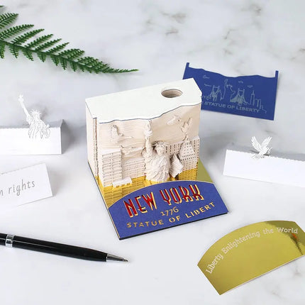 Statue Of Liberty Paper Carving Model Decoration Business Gift 3D Three-dimensional Note Hi markets